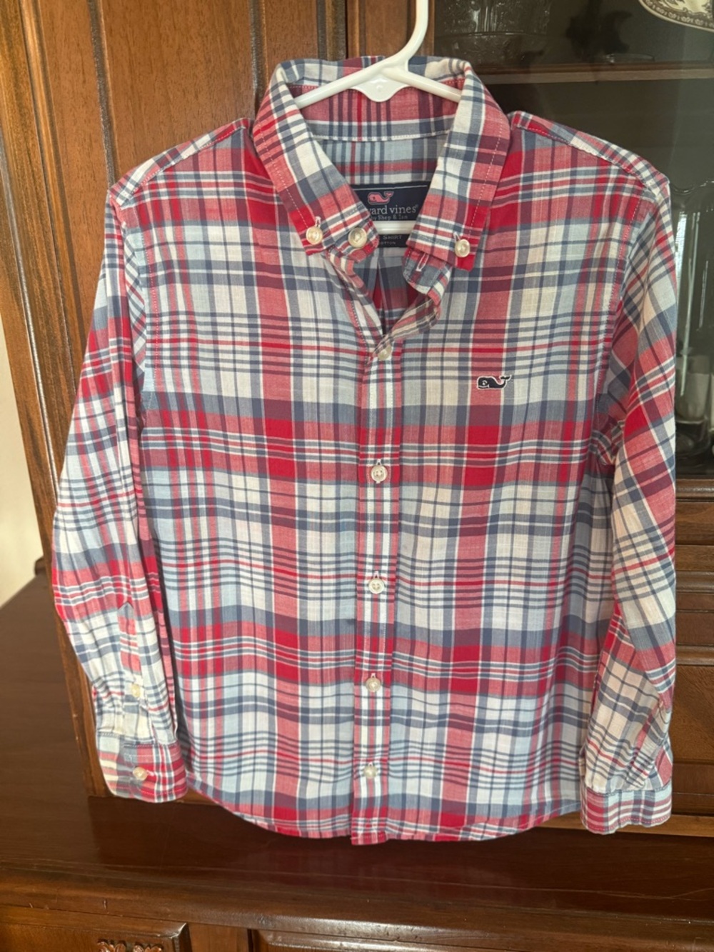 Vineyard Vines Red, Blue and White Plaid Button-Down Shirt